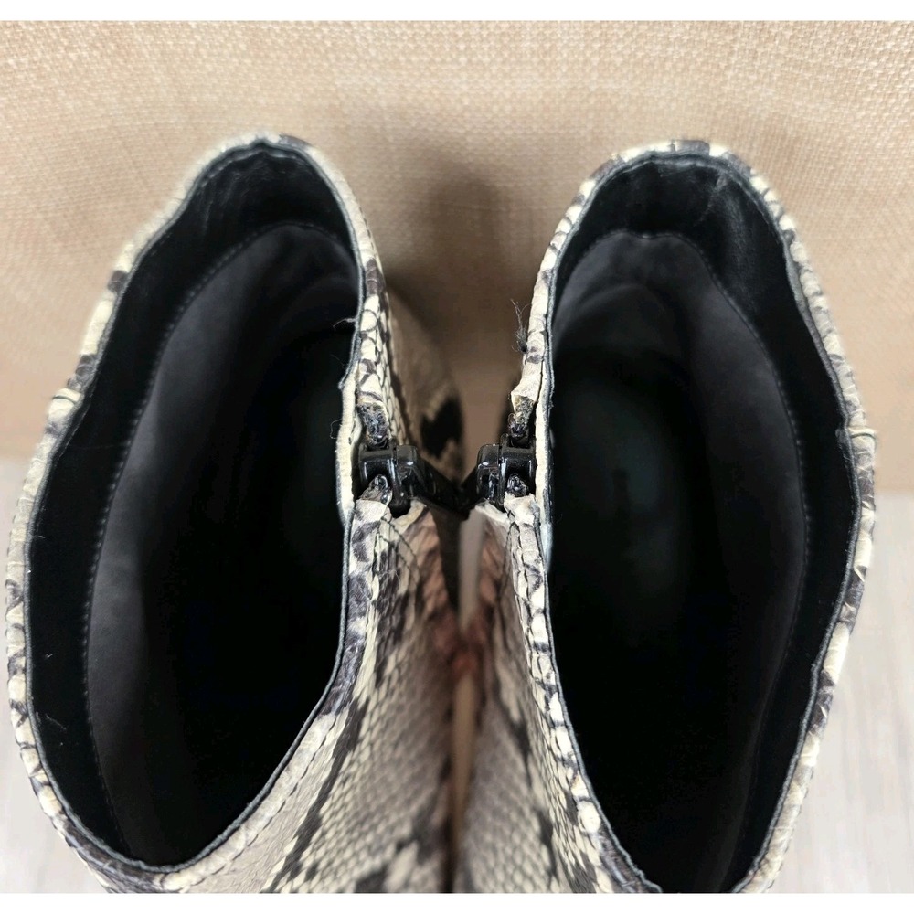 Banana Republic Snake Print Leather Stiletto Side Zip Ankle Boots Womens  10M - Picture 8 of 12